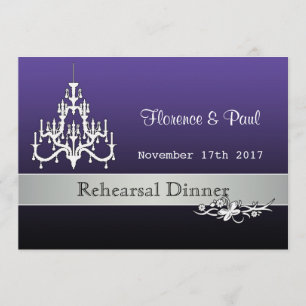 Invitation Répétition du lustre noir, blanc, violet