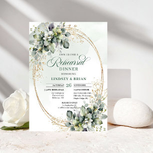 Invitation Répétition élégante Botanique Vert Poussiéreux