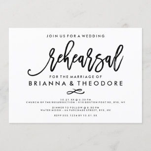 Invitation Répétition en lettres de mariage de main chic