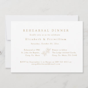 Invitation Répétition en or simple et élégante en fleur de ce