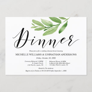 Invitation Répétition et dîner des Mariages rustiques