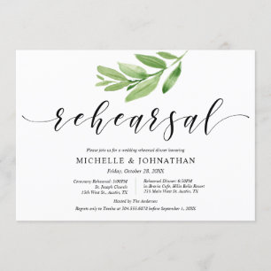 Invitation Répétition et dîner des Mariages rustiques