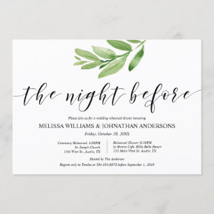 Invitation Répétition et dîner des Mariages rustiques