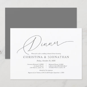 Invitation Répétition et dîner minimalistes, Mariages et mode