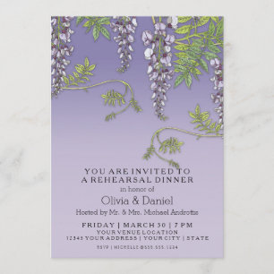 Invitation Répétition florale de glycines vintages de Nouveau