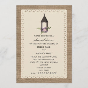 Invitation Répétition florale inspirée par Burlap & Lace