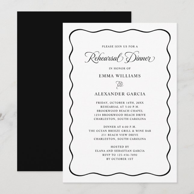 Invitation Répétition mariage (Devant / Derrière)