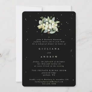 Invitation Répétition Mariage Black Snowberry+Eucalyptus