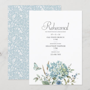 Invitation Répétition Mariage de la couleur d'aquarelle bleu 