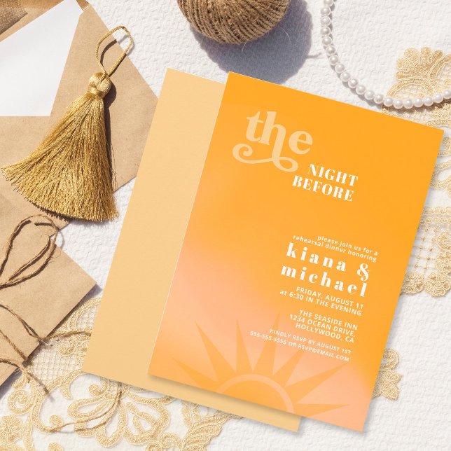 Invitation Répétition Mariage de la typographie Sunshine ID10 (Créateur téléchargé)