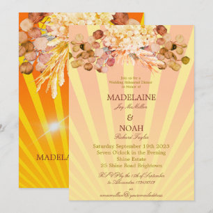 Invitation Répétition Mariage Floral Burnt Orange Sunray