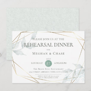 Invitation Répétition mariage   Grayed Jade Green Botanical