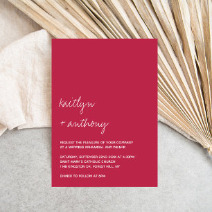 Invitation Répétition minimaliste du Mariage de script modern