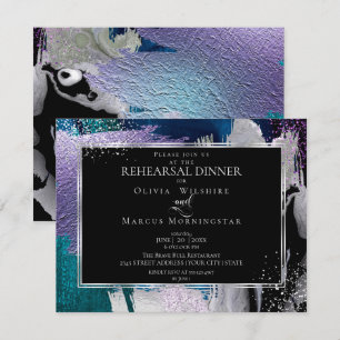 Invitation Répétition   Moderne Shiney Bold Lilac Turquoise