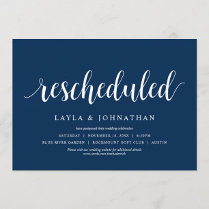 Invitation Replanifié, Mariage Modifier la date