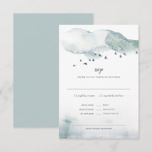 Invitation Réponse au RSVP de mariage Winter Mystère +REPAS