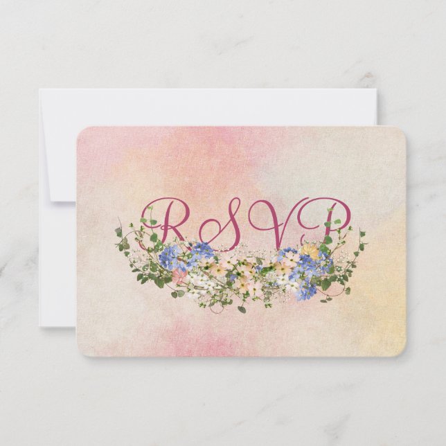 Invitation Réponse de bouquet floral de mariage (Devant)