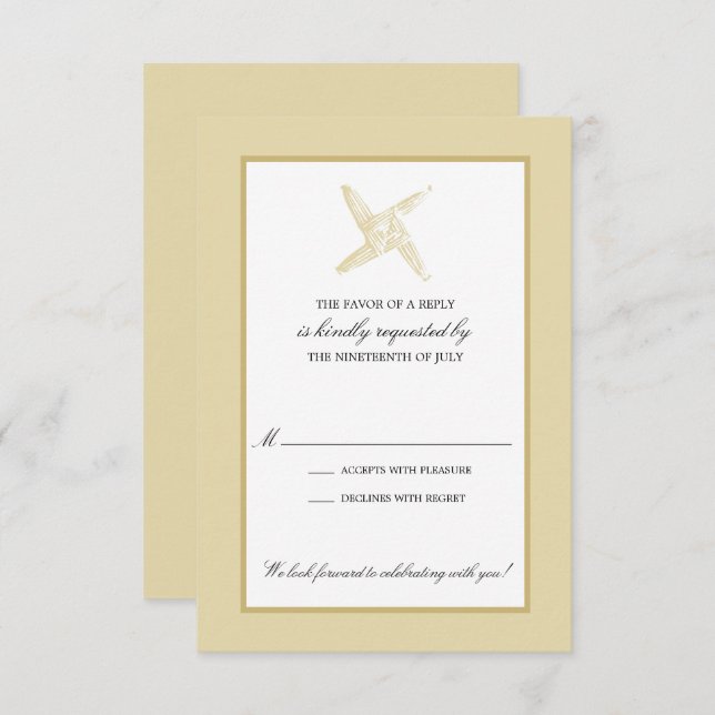 Invitation Réponse de mariage à la croix de sainte Brigitte d (Devant / Derrière)