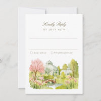 Réponse de mariage à l'aquarelle du jardin botaniq