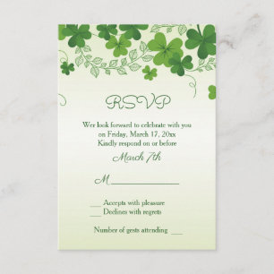 Invitation Réponse de mariage au trèfle irlandais