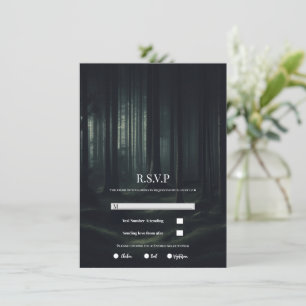 Invitation Réponse de mariage aux arbres de la forêt sombre e