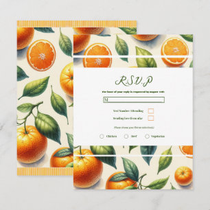 Invitation Réponse de mariage aux feuilles d'orange d'agrumes