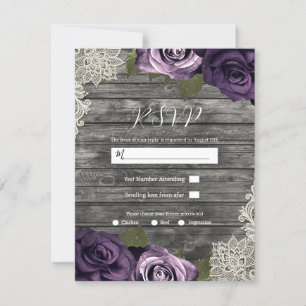 Invitation Réponse de Mariage Fleurs de Rosier Florales Profo