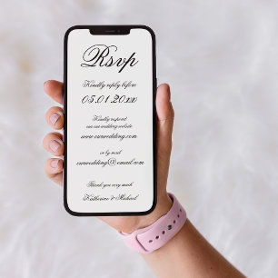 Invitation Réponse de mariage numérique élégante et minimalis