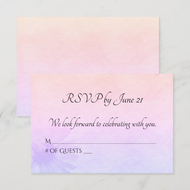 Invitation Réponse de mariage Rainbow Daisy (Devant / Derrière)