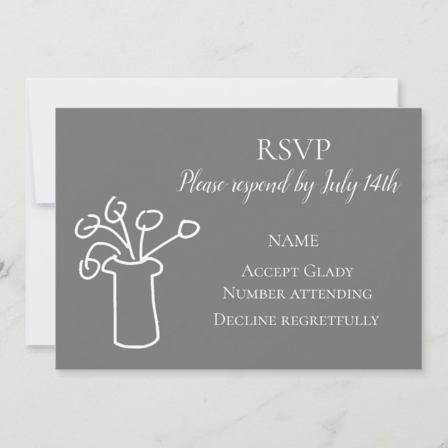 Invitation Réponse de mariage simple fleur aquarelle moderne (Devant)