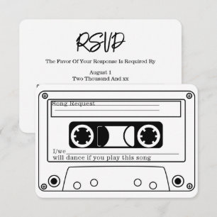 Invitation Réponse de mariage sur cassette musique rétro styl