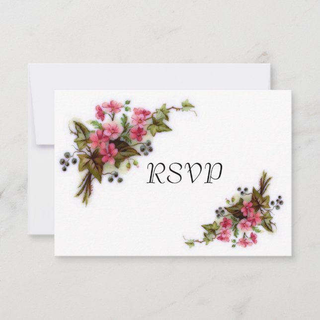 Invitation Réponse de réception de mariage Bouquet floral (Devant)