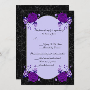 Invitation Réponse du Mariage de automne Rose Floral Spiderwe