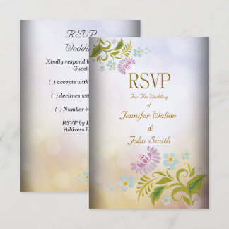 Invitation Réponse élégante événement or argent blanc