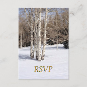 Invitation Réponse mariage d'hiver Sapins enneigés à Aspen