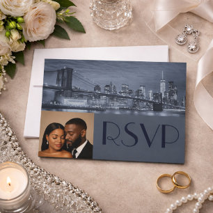 Invitation Réponse pour mariage élégant et intemporel à New Y