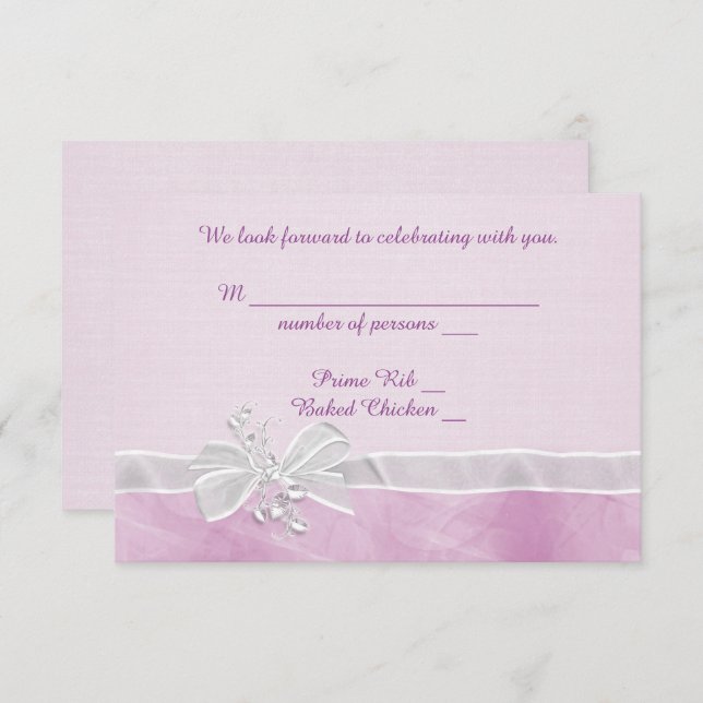 Invitation Réponse RSVP à nœud papillon blanc (Devant / Derrière)