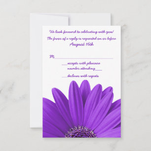 Invitation Réponse RSVP de mariage aux marguerites Gerbera vi