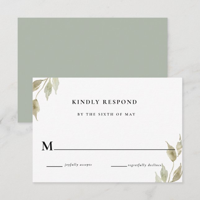 Invitation Réponse RSVP Mariage Fleurs Roses Classiques (Devant / Derrière)