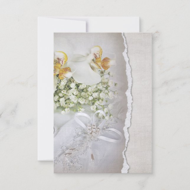 Invitation Réponse RSVP pour orchidées de mariage (Devant)