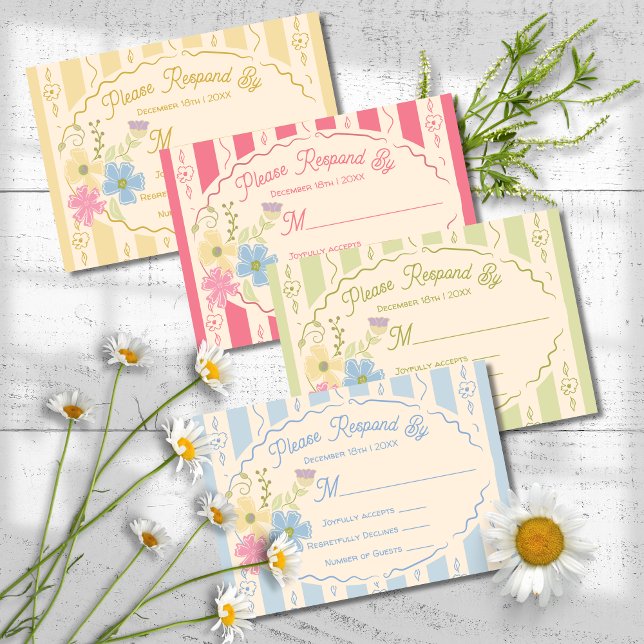 Invitation Réponse RSVP tirée à la main du paquet de semences (Créateur téléchargé)