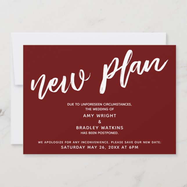 Invitation Report de Mariage Nouveau Plan Annonce en Bourgogn (Devant)