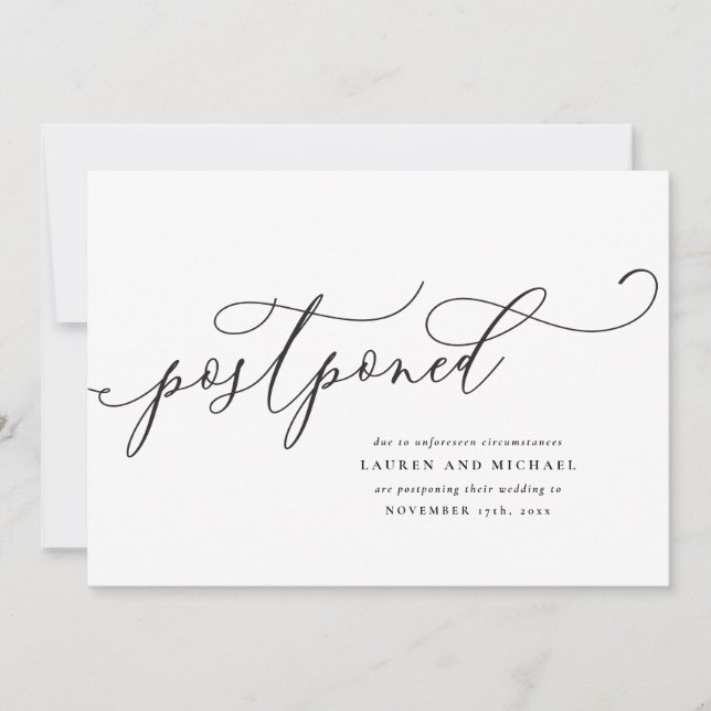 Invitation Report d'écriture Flourished Changement de date (Devant)