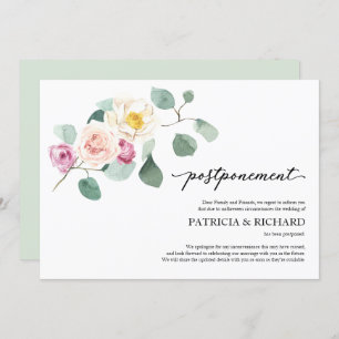 Invitation Report du Mariage floral Eucalyptus