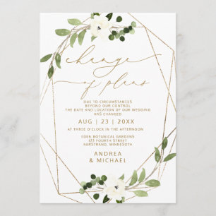 Invitation Report mariage Changement de plans Géométrique