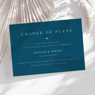 Invitation Report Mariage minimaliste Turquoise