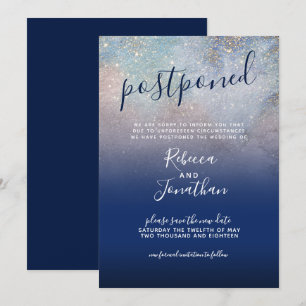 Invitation Reportée écrite par le Mariage Galaxy de la marine
