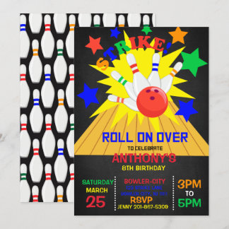 Invitation Reporter... STRIKE Bowling fête d'anniversaire