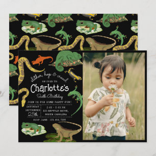 Invitation Reptile, lézards et amphibiens Enfants Photo Anniv