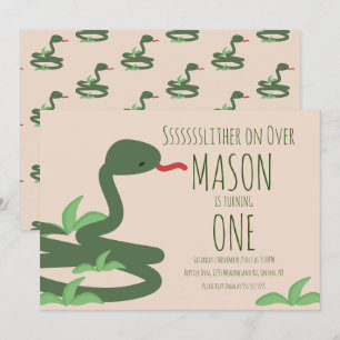 Invitation Reptile Snake Zoo Wild Anniversaire Fête Invitatio